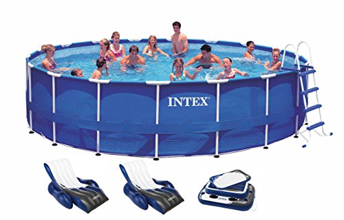 Intex 18 x 48 Metal Frame Swimming Pool Deluxe Set w 1500 GFCI Pump  28251EH