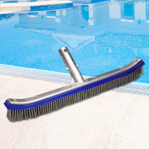 18-inch Pool Brushes for Cleaning Pool Walls Stainless Steel Heavy Duty Pool Brush for Above Ground Bristles Remove Calcium Buildup Rust Stains on Concrete Sweep Debris from Walls Floors Steps