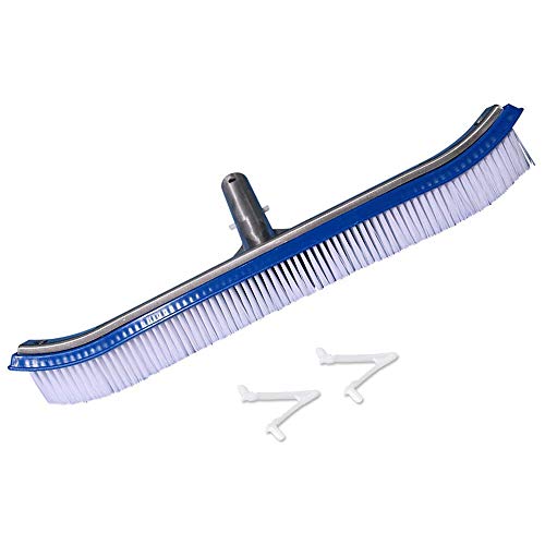 Daveyspa Heavy Duty Wall and Floor Pool Brush 18Aluminium Swimming Pool Cleaning Brush with a Polished Aluminum Back