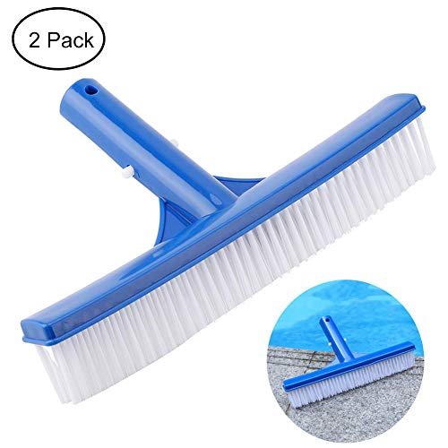 Pool Brush 2 PCS Durable Swimming Pool Nylon Brushes with Strong Connector and Soft Nylon Bristles for Cleaning Pool Walls and Pool Ground Surfaces 10 Wide