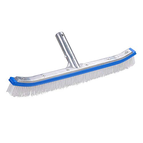 Sizet Swimming Pool Brush 18 Inches Heavy Duty Aluminum Back Nylon Bristle Pool Cleaning Brush Head EZ Remove Algae for Cleaning Pool Floor Wall