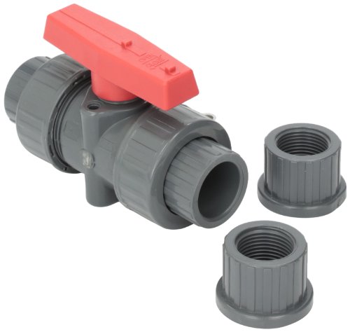 Hayward TBB1007CPEG 34-Inch Gray PVC TBB Series True Union Ball Valve with EPDM O-rings and SocketThreaded End Connection