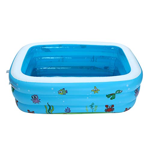 Aumee Large Inflatable Swimming Pool Portable Inflatable Baby Bathtub Kiddie Pool Ball Pool Family Kids Water Play Fun in Summer Suitable for A Child Over 3 Years Old Blue S