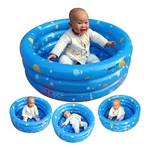 Auwer Inflatable Kiddie Swimming Pool Ball Pool Giant Family Swim Rectangular Pool Kids Water Play Fun in Summe L Blue