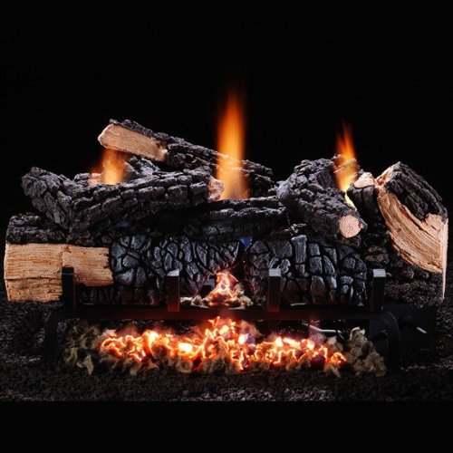 Chimney 48560 Cumberland Char Vent-Free Log Set - Natural Gas With Manual Valve - 24 Inches