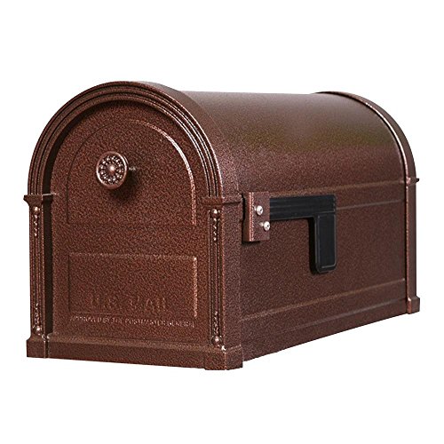 High Grove Large Post-Mount Steel Mailbox Unit in Copper Vein
