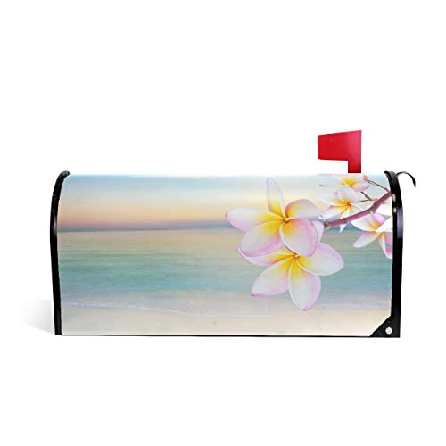 Jiayangzi Plumeria Flowers Mailbox Covers Magnetic Garden Decorations Outdoor Mailbox Cover Seasonal Mailbox Wraps Post Letter Box Cover Large Size 255 X 21