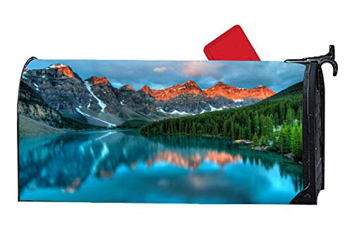 Magnetic Mailbox Cover - Home Outdoor Mailbox Wrap All Weather Vinyl Post Box Cover for Standard Sized 65 x 19 Maiboxes - Canada Mountains Scenery