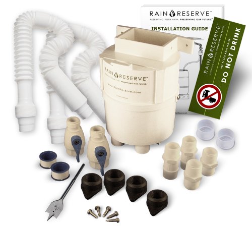 RainReserve 2012304 Rain Barrel Complete Diverter Kit double capacity Barrel Not Included