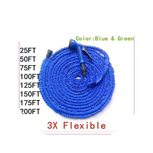 Flexible Expandable Garden Hose Reels 25-200Ft Water Hose 7 in 1 Spray Gun EU for Garden Car Watering Plastic Pipe25FtGreen