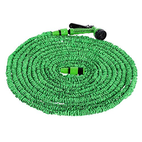 Vktech Expandable Flexible Garden Hoses High Grade Plastic Pipe Flexible Water Hose with 8 Function Spray Watering Gun Included for All Your Watering Needs 150FT