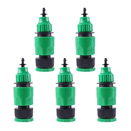 Yardwe 5PCS Irrigation Water Tubing Adapters Plastic Garden Hose Pipe Connector 8MM