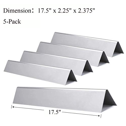 GasSaf 175inch Flavorizer Bar Replacement for Weber 7620 Genesis 300 E310 S310 E330 EP-330 Series Grill 5-Pack Stainless Steel Flavor Bar L175 x W225 x H2375