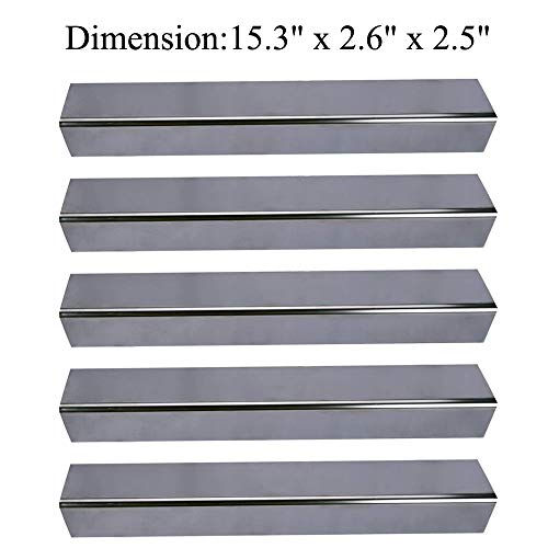 GasSaf Stainless Steel Flavorizer Bar 153 inch Replacement for Weber Spirit 300 Series Spirit E310 S310 E320 S320 E330 S330 Gas Grills with Front Mounted Control Panels5-Pack153 x 26 x 25 inch