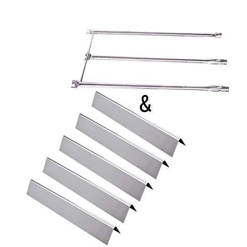 Gassaf 153inch Flavorizer bar and 18inch Burner Tube for Weber Spirit 300 Series Spirit E310 E320 S310 S320 5-Pack Stainless Steel Flavor Bar Burner Tube Set for Weber 7636 69787