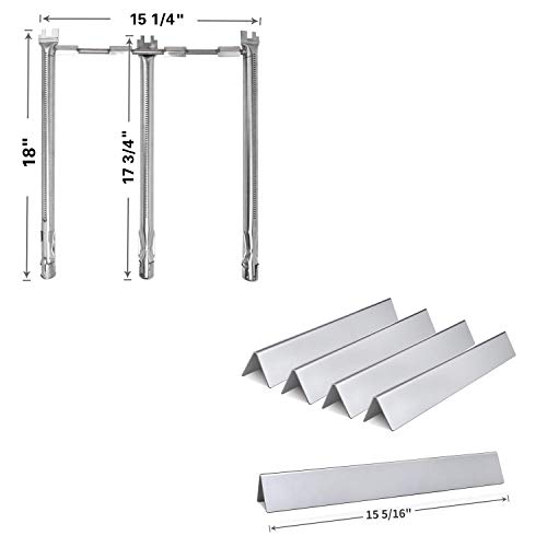 Htanch SG636 5-Pack SF9787 for Weber Spirit 300 SeriesE310 E320 S310 and S320 2013-2017 Stainless Steel 5 Flavorizer Bars and One Tube Burner
