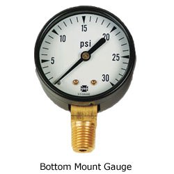 2 Inch Bottom Mount Pool Filter Pressure Gauge - 0-60 Psi