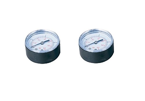 2 Pack Pool Spa Filter Water Pressure Gauge 0-60 Psi 14&quot Pipe Thread Back Mount