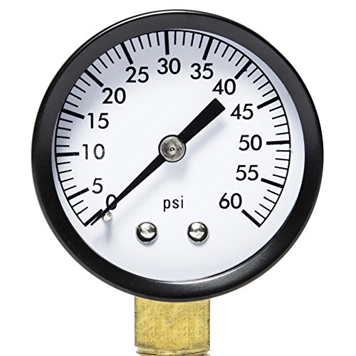 Pool Filter Pressure Gauge - Premium Spa  Pool  Aquarium Water Pressure Gauge by Aquatix Pro 2 Dial 0-60 PSI Bottom Mount 14 Compatible with Most Brands Such as Hayward Pentair Jandy