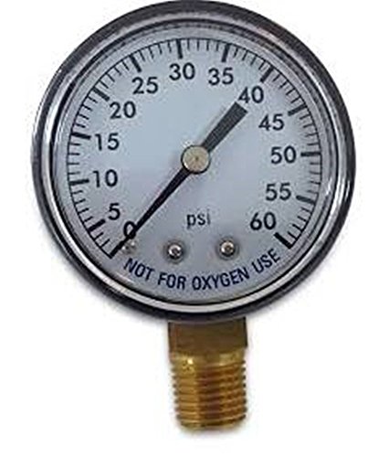 Super Pro 80960bu Pool Spa Filter Water Pressure Gauge 0-60 Psi Bottom Mount 14-inch Pipe Thread