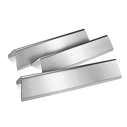 QuliMetal 7635 153 Inches Flavor Bars for Weber Spirit E210 S210 E220 S220 with Front Control Knobs 16 Gauge Stainless Steel Heat Plate for Weber Spirit 200 Series 2 Burners Gas Grills 3 Pack
