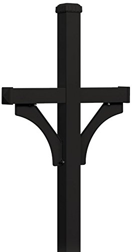 Salsbury Industries 4372BLK Deluxe Post 2 Sided In-Ground Mounted for Roadside Mailbox Black