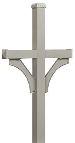 Salsbury Industries 4372D-NIC Deluxe Post 2 Sided In-Ground Mounted for Designer Roadside Mailbox Nickel