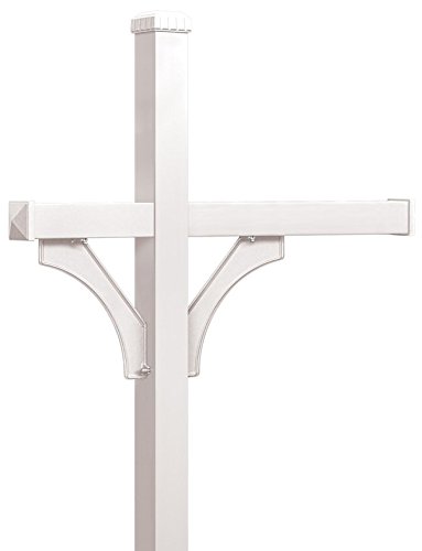 Salsbury Industries 4373WHT Deluxe Post 2 Sided In-Ground Mounted for 3 Roadside Mailbox White
