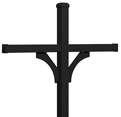 Salsbury Industries 4374BLK Deluxe Post 2 Sided In-Ground Mounted for 4 Roadside Mailbox Black