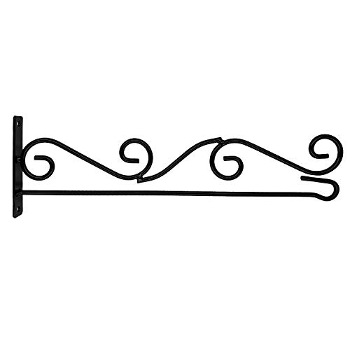 VIEKEY Wall Garden Flag Holder Black Metal Wall Mailbox Post Scroll Flag Bracket Premium Anti-Rust Wrought Iron Garden Flag Stand for Wall Porch