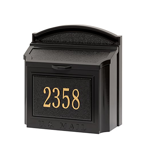 Whitehall Oversized Wall Mailbox with Mailbox Plaque Black