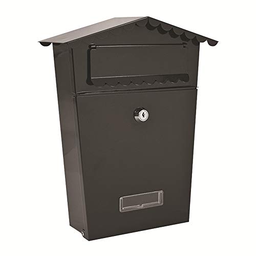 Wall Mounted Lockable Post Box Mail Boxes Modern Simple Mailbox Outdoor Letter Box Rust Weather Proof Vertical Wall Mount Locking Outside Mailboxes Home Office Security Outdoor Brown