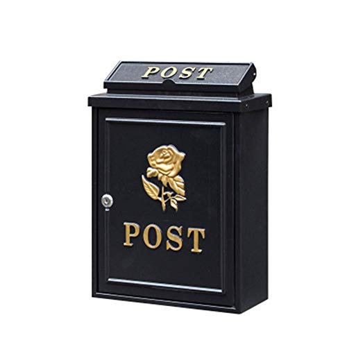 Wall Mounted Lockable Post Box Mail Boxes Wall Mount Locking Outside Mailboxes Modern House Outdoor Letter Box Rust Weather Proof Vertical Retro Classic Mailbox Home Office Security Outdoor