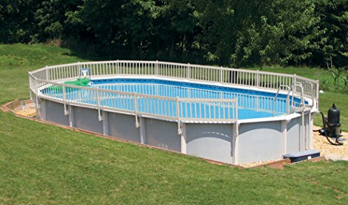 24-Inch Resin Above-Ground Pool Fence kit -Taupe- Fence to Deck Connection Kit