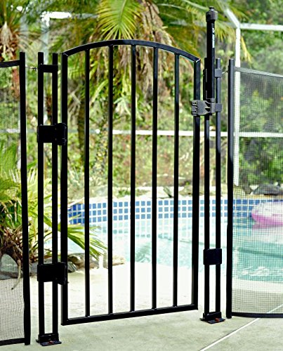 Sentry Safety Pool Fence 4 Tall Self Closing Self Latching Aluminum Child Pool Safety Fence Gate black 4 Foot