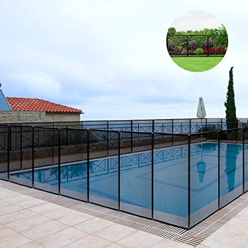 Giantex 4FtX48Ft Swimming Pool Fence in Ground Fencing Section Kit Safety Mesh Barrier Removable Pool Fence Black Upgraded