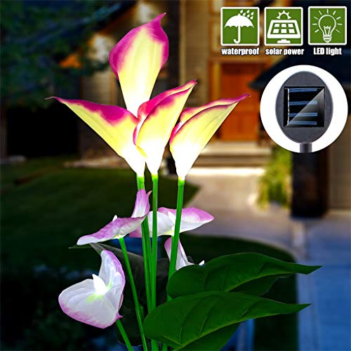 JHFUH Solar Garden Lights Multi-Color Calla Lily Flower Light Waterproof Durable Lantern Suitable for Gardens Trees Lyrics Lawns Flower Beds Ponds Swimming Pools Fences Sidewalks Outdoor Decoratio