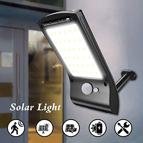 fanmaosdf 24Pcs Solar Powered Wall Light Garden Yard Waterproof 36 LED Motion Sensor Lamp for Gardens Swimming Pools Fences Patios Decks Yard Driveways Stairs Outside Walls 2 Pcs