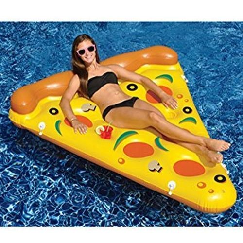 NEW Swimline 90645 6 By 5 Giant Inflatable Pizza Slice Swimming Pool Float Raft