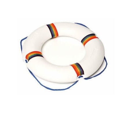 21&quot White And Multicolored Swimming Pool Summer Safety Ring Buoy