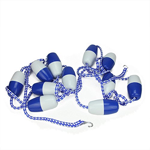 24 Blue and White Swimming Pool Divider and Safety Rope Line with Floats