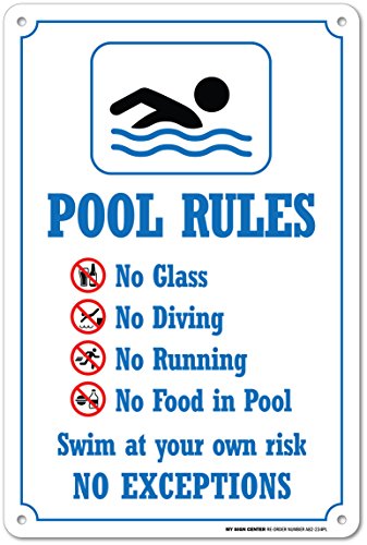My Sign Center Swimming Pool Rules Safety Sign Plastic - 14&quot X 10&quot