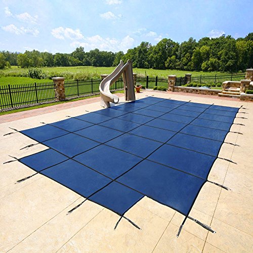 16x32 Blue Mesh - Ces Rectangle Inground Safety Pool Cover - 15 Year Warranty - 16 Ft X 32 Ft In Ground Winter
