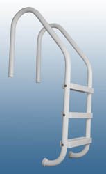 Rust Proof P-324-L4 Residential Inground White Four-Step Swimming Pool Ladder 62 Tall x 24 Wide Includes Matching Escutcheons Shipping