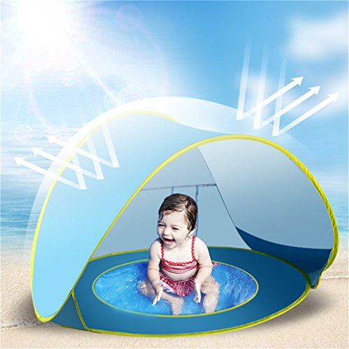 Mexidi Baby Beach Tent Baby Pool Tent Pop Up Portable Shade Pool with Canopy UPF 50UV protection Sun Shelters for Infant Aged 0-3 Blue