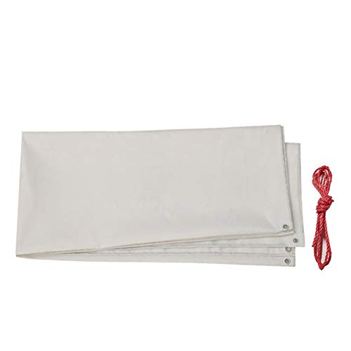 QIANGDA Tarpaulin Tent Shelter Tarp Cover PVC Rectangle Pool Protection Sheet Thicken Rainproof - White 500gm² Size  19mx49m