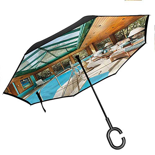 Windproof Reverse ModernLarge Indoor Pool Protection Umbrella