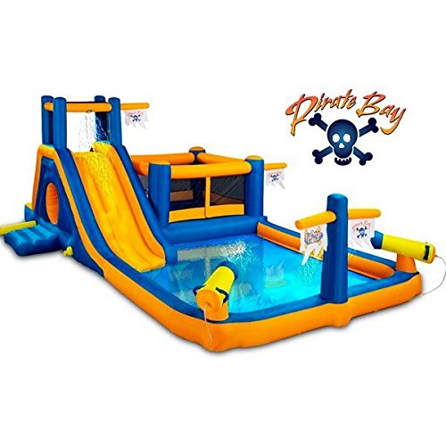 Fun Outdoor Inflatable Water Slide Kids Hot Summer Pool Party Bounce House Moonwalk Jumping Jumper Water Blasting Guns Cannons