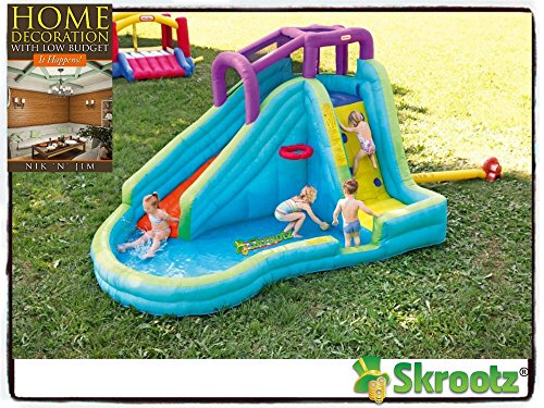 Inflatable Bounce House Jump Splash Adventure Water Slide Bouncer Pool Waterslide New Kids Home Banzai Outdoor Slip Fun Backyard Park Commercial Toys Pools Guarantee - It Comes Only Along with Our Companys Ebook