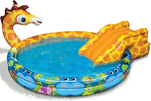 Spring Summer Toys Banzai Spray N Splash Giraffe Pool-a Pool Slide and Sprinkler in One